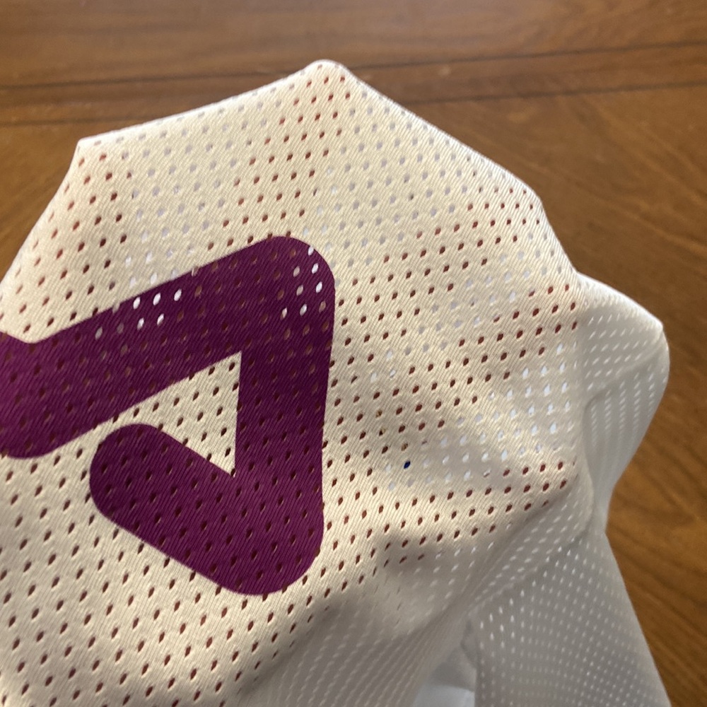 FILA cropped ventilated drawstring hoodie size small white w/ purple and pink - Picture 5 of 11